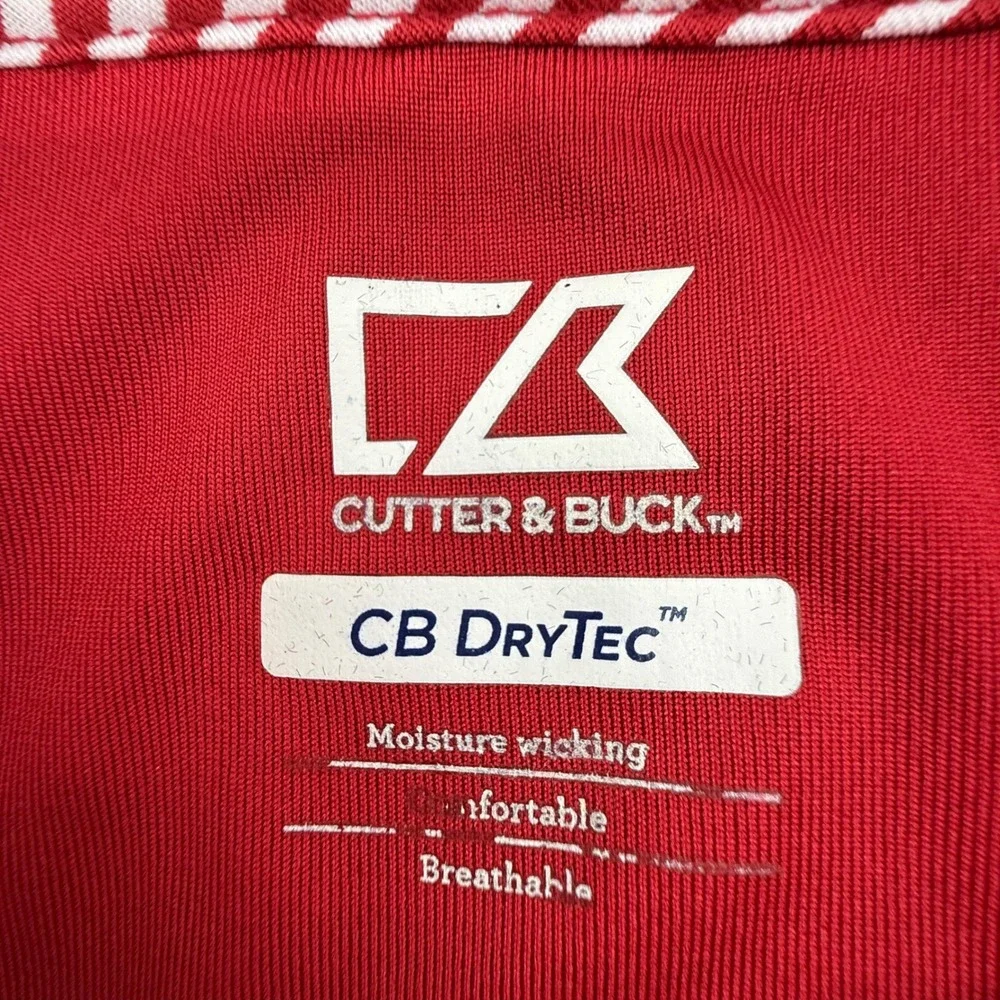 Cutter & Buck Georgia Bulldogs Mens XL Polo Shirt Red Striped CB DryTec - Picture 2 of 11
